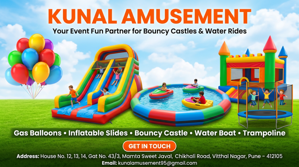 firefly geminiflash create a bright colorful professional amusement event poster. title at top kunal a 115038